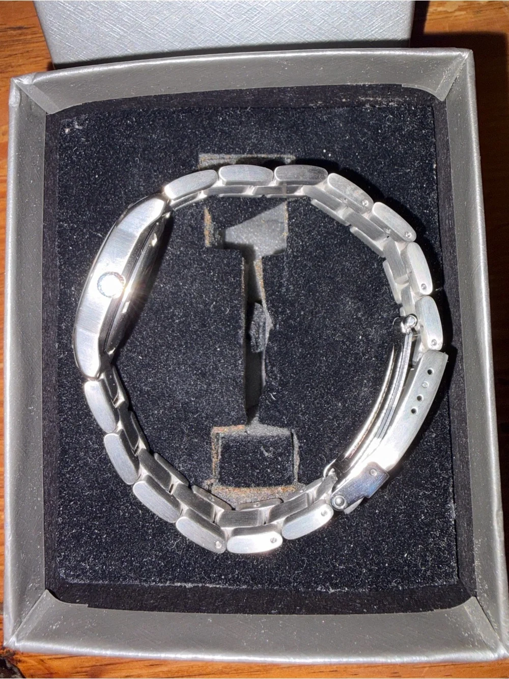 Women's Silver Stainless Steel Bracelet Watch - White Dial